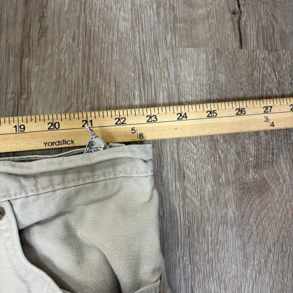 Carhartt Canvas Pants 46x32 B72 STN Beige MAde in USA 100% Cotton Work
